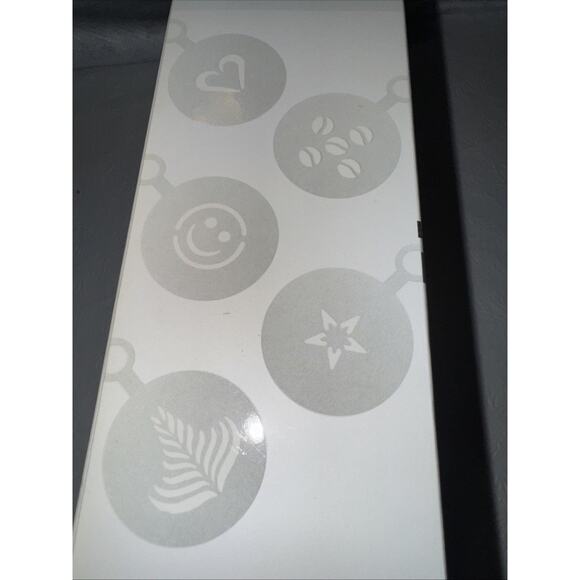 At Home Barista Kit Frother Dusting Stencils 12oz Frothing Pitcher & Stand - Picture 8 of 10